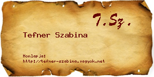 Tefner Szabina névjegykártya